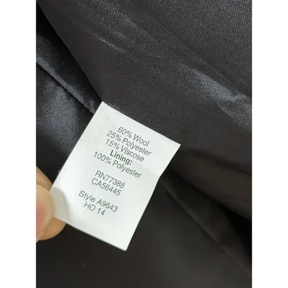 J Crew‎ Womens Toggle Wool Blend Long Coat Size 14 Black Heavyweight Winter Coat - Picture 13 of 14